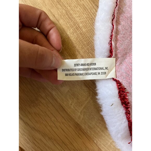 10 For $5 17" Christmas Skirt Metallic Red White Faux Fur Trim Holiday Decor - Picture 4 of 4